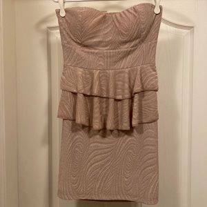 Strapless dusty rose stretch dress